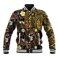 Hawaiian and Japanese Baseball Jacket Polynesian Tattoo with Japanese Culture Kintsugi Style LT03 Unisex Multicolor - Polynesian Pride