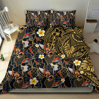 Hawaiian and Japanese Bedding Set Polynesian Tattoo with Japanese Culture Kintsugi Style LT03 - Polynesian Pride