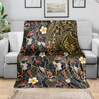 Hawaiian and Japanese Blanket Polynesian Tattoo with Japanese Culture Kintsugi Style LT03 - Polynesian Pride