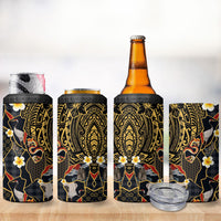 Hawaiian and Japanese 4 in 1 Can Cooler Tumbler Polynesian Tattoo with Japanese Culture Kintsugi Style LT03 - Polynesian Pride