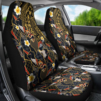Hawaiian and Japanese Car Seat Cover Polynesian Tattoo with Japanese Culture Kintsugi Style LT03 - Polynesian Pride