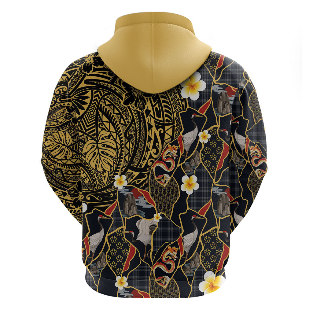 Hawaiian and Japanese Hoodie Polynesian Tattoo with Japanese Culture Kintsugi Style LT03 - Polynesian Pride
