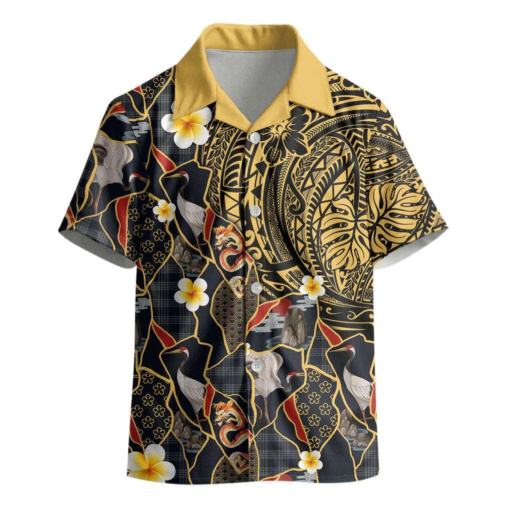 Hawaiian and Japanese Kid Hawaiian Shirt Polynesian Tattoo with Japanese Culture Kintsugi Style LT03 - Polynesian Pride