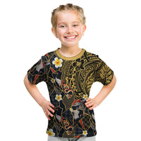Hawaiian and Japanese Kid T Shirt Polynesian Tattoo with Japanese Culture Kintsugi Style LT03 Multicolor - Polynesian Pride