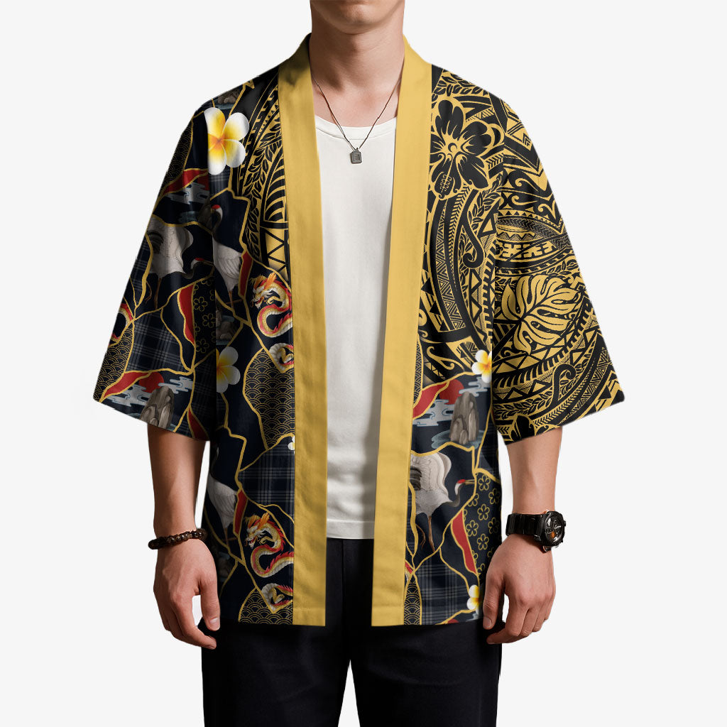 Hawaiian and Japanese Kimono Polynesian Tattoo with Japanese Culture Kintsugi Style LT03 - Polynesian Pride
