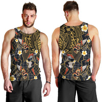Hawaiian and Japanese Men Tank Top Polynesian Tattoo with Japanese Culture Kintsugi Style LT03 - Polynesian Pride