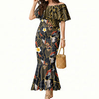 Hawaiian and Japanese Mermaid Dress Polynesian Tattoo with Japanese Culture Kintsugi Style LT03 Women Multicolor - Polynesian Pride