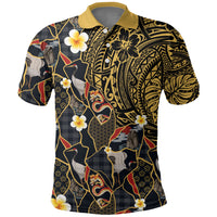 Hawaiian and Japanese Polo Shirt Polynesian Tattoo with Japanese Culture Kintsugi Style LT03 Multicolor - Polynesian Pride