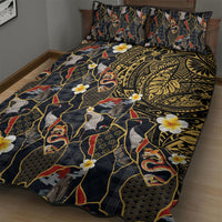 Hawaiian and Japanese Quilt Bed Set Polynesian Tattoo with Japanese Culture Kintsugi Style LT03 - Polynesian Pride