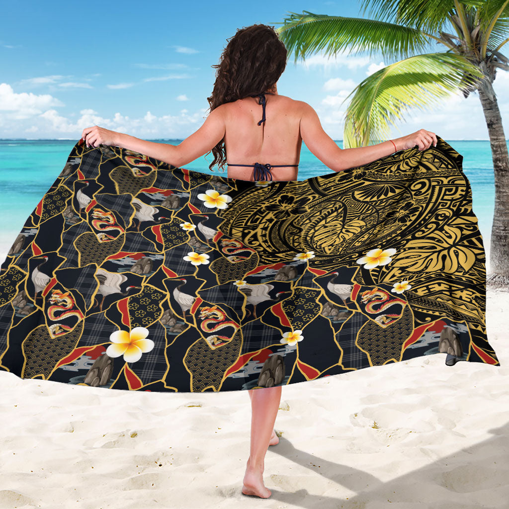 Hawaiian and Japanese Sarong Polynesian Tattoo with Japanese Culture Kintsugi Style LT03 - Polynesian Pride