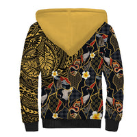 Hawaiian and Japanese Sherpa Hoodie Polynesian Tattoo with Japanese Culture Kintsugi Style LT03 - Polynesian Pride