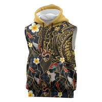 Hawaiian and Japanese Sleeveless Hoodie Polynesian Tattoo with Japanese Culture Kintsugi Style LT03 Multicolor - Polynesian Pride