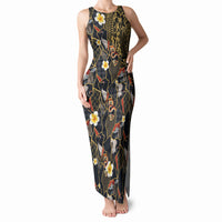Hawaiian and Japanese Tank Maxi Dress Polynesian Tattoo with Japanese Culture Kintsugi Style LT03 Women Multicolor - Polynesian Pride