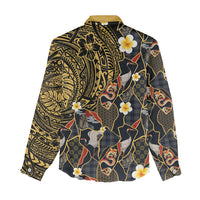 Hawaiian and Japanese Women Casual Shirt Polynesian Tattoo with Japanese Culture Kintsugi Style LT03 - Polynesian Pride