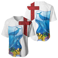 Tonga Swimming with Whales Baseball Jersey Ngatu Pattern LT03 - Polynesian Pride