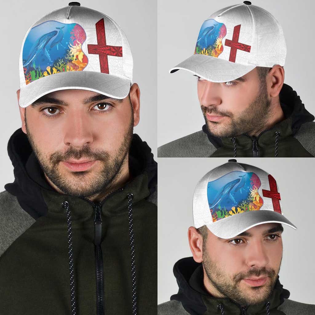 Tonga Swimming with Whales Classic Cap Ngatu Pattern LT03 - Polynesian Pride