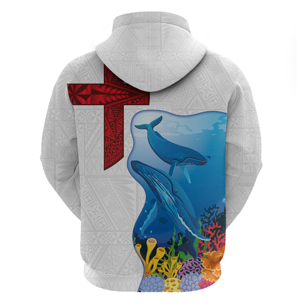 Tonga Swimming with Whales Hoodie Ngatu Pattern LT03 - Polynesian Pride
