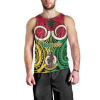 Vanuatu Men Tank Top Pig Tusk Mix Maori Pattern and Namele Leaf LT03 - Polynesian Pride