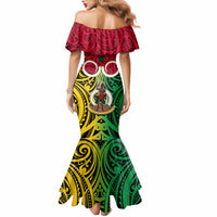 Vanuatu Mermaid Dress Pig Tusk Mix Maori Pattern and Namele Leaf LT03 - Polynesian Pride