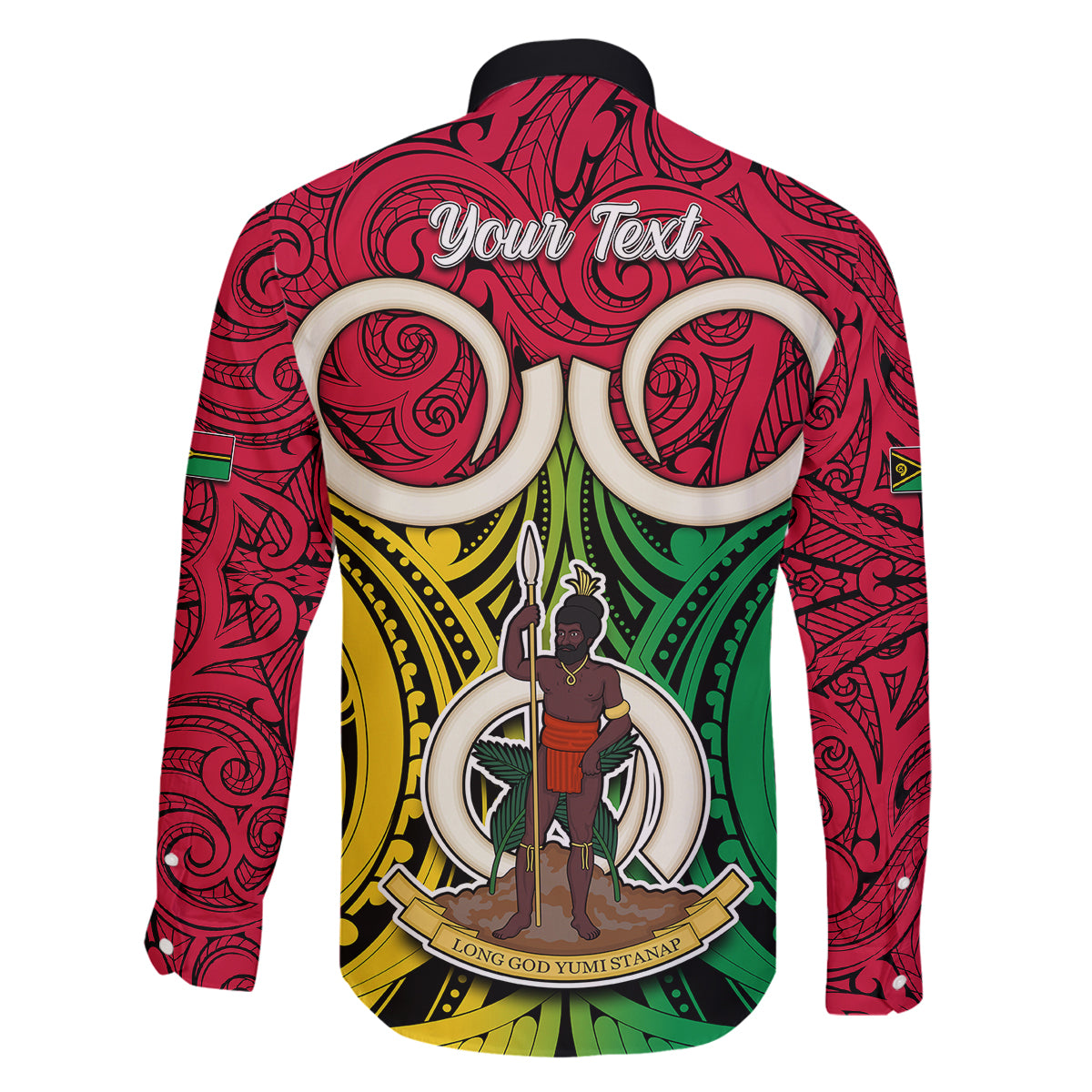 Personalised Vanuatu Family Matching Tank Maxi Dress and Hawaiian Shirt Pig Tusk Mix Maori Pattern and Namele Leaf LT03 - Polynesian Pride