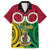 Personalised Vanuatu Kid Hawaiian Shirt Pig Tusk Mix Maori Pattern and Namele Leaf LT03 Kid Red - Polynesian Pride