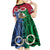 Vanuatu Shefa Province Kid Short Sleeve Dress Pig Tusk Mix Maori Pattern and Namele Leaf LT03 - Polynesian Pride