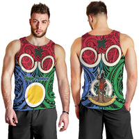 Vanuatu Shefa Province Men Tank Top Pig Tusk Mix Maori Pattern and Namele Leaf LT03 - Polynesian Pride