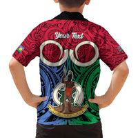 Personalised Vanuatu Shefa Province Family Matching Mermaid Dress and Hawaiian Shirt Pig Tusk Mix Maori Pattern and Namele Leaf LT03 - Polynesian Pride