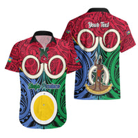 Personalised Vanuatu Shefa Province Hawaiian Shirt Pig Tusk Mix Maori Pattern and Namele Leaf LT03 - Polynesian Pride