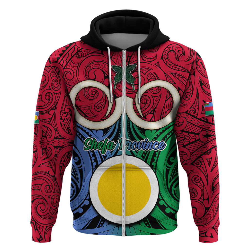 Personalised Vanuatu Shefa Province Hoodie Pig Tusk Mix Maori Pattern and Namele Leaf LT03 - Polynesian Pride