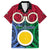 Personalised Vanuatu Shefa Province Kid Hawaiian Shirt Pig Tusk Mix Maori Pattern and Namele Leaf LT03 Kid Red - Polynesian Pride