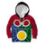 Personalised Vanuatu Shefa Province Kid Hoodie Pig Tusk Mix Maori Pattern and Namele Leaf LT03 Hoodie Red - Polynesian Pride