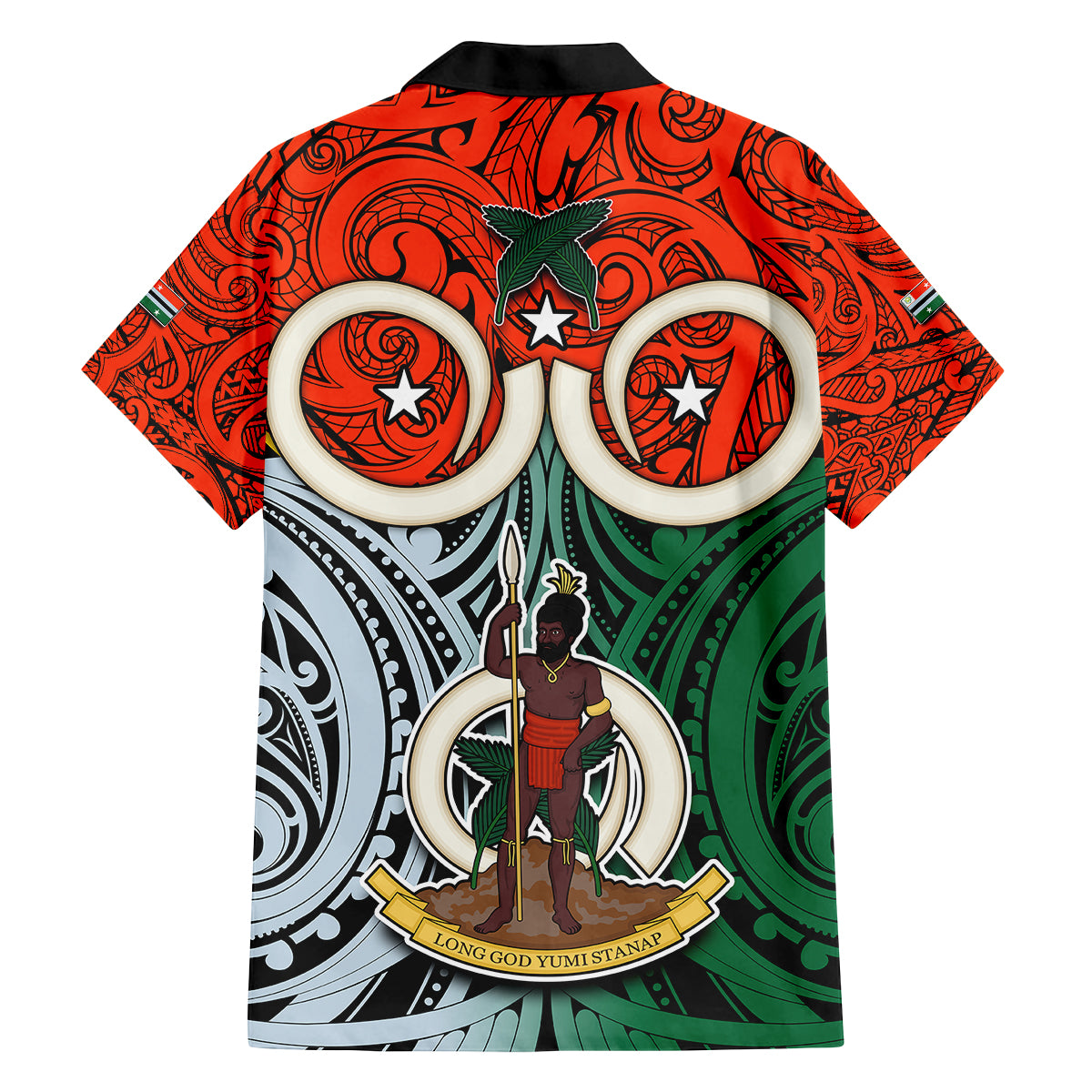 Vanuatu Penama Province Family Matching Tank Maxi Dress and Hawaiian Shirt Pig Tusk Mix Maori Pattern and Namele Leaf LT03 - Polynesian Pride