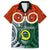 Vanuatu Penama Province Kid Hawaiian Shirt Pig Tusk Mix Maori Pattern and Namele Leaf LT03 Kid Orange - Polynesian Pride