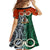 Vanuatu Penama Province Kid Short Sleeve Dress Pig Tusk Mix Maori Pattern and Namele Leaf LT03 - Polynesian Pride