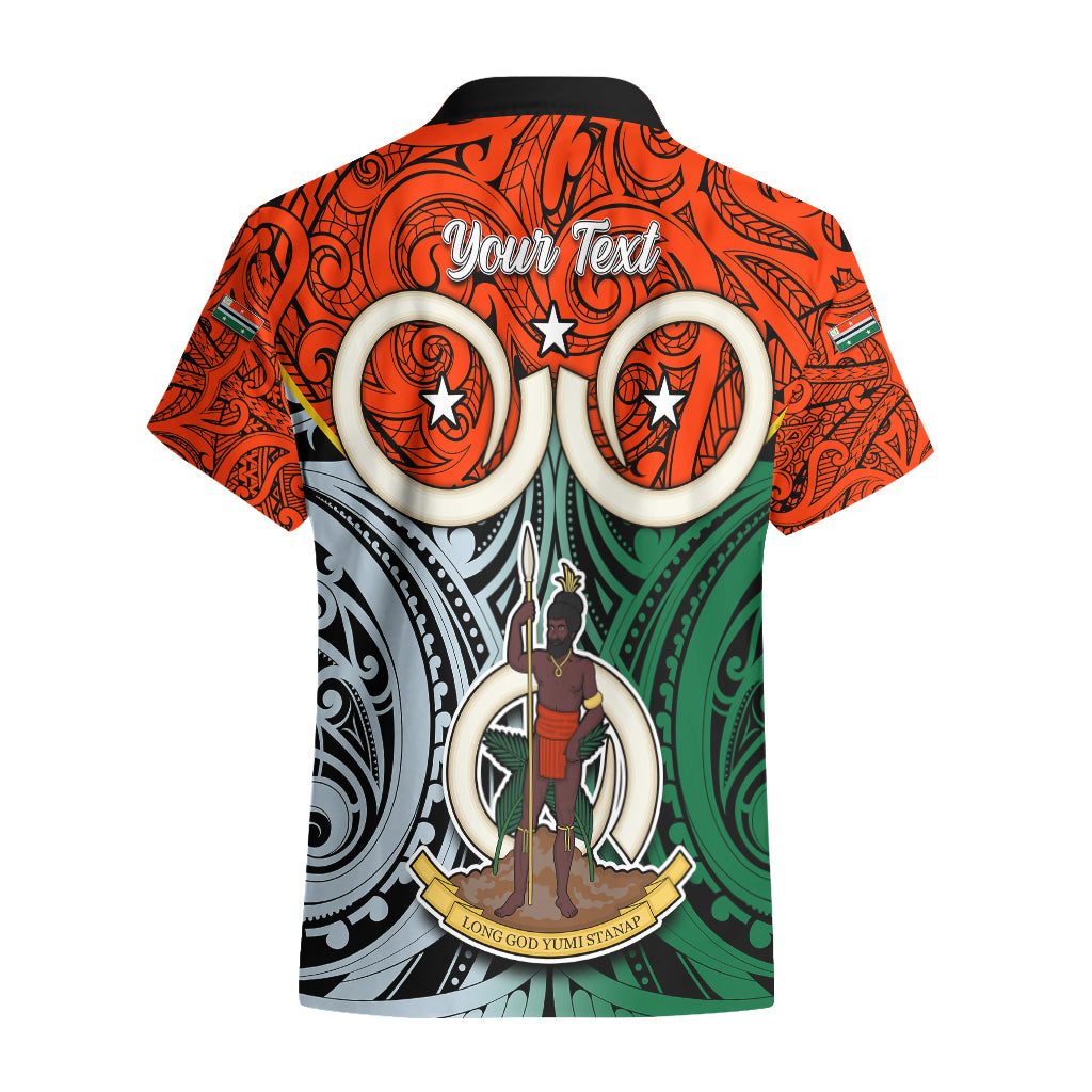 Personalised Vanuatu Penama Province Hawaiian Shirt Pig Tusk Mix Maori Pattern and Namele Leaf LT03 - Polynesian Pride