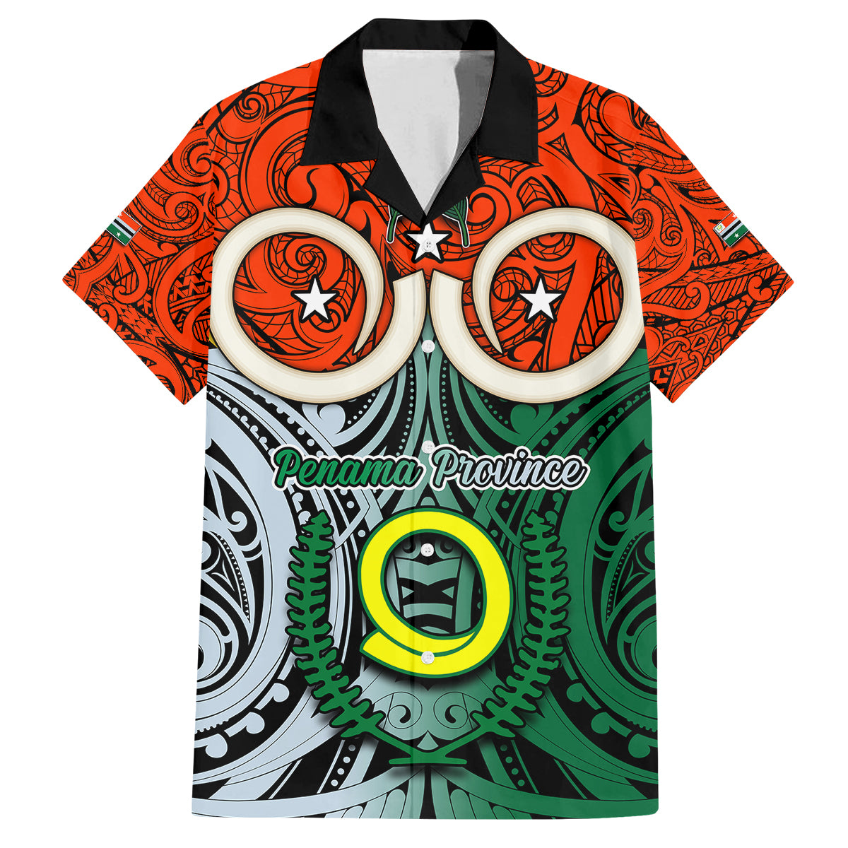 Personalised Vanuatu Penama Province Kid Hawaiian Shirt Pig Tusk Mix Maori Pattern and Namele Leaf LT03 Kid Orange - Polynesian Pride