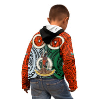 Personalised Vanuatu Penama Province Kid Hoodie Pig Tusk Mix Maori Pattern and Namele Leaf LT03 - Polynesian Pride