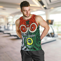 Personalised Vanuatu Penama Province Men Tank Top Pig Tusk Mix Maori Pattern and Namele Leaf LT03 - Polynesian Pride