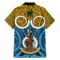 Vanuatu Sanma Province Kid Hawaiian Shirt Pig Tusk Mix Maori Pattern and Namele Leaf LT03 - Polynesian Pride