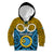 Vanuatu Sanma Province Kid Hoodie Pig Tusk Mix Maori Pattern and Namele Leaf LT03 Hoodie Blue - Polynesian Pride