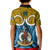 Vanuatu Sanma Province Kid Polo Shirt Pig Tusk Mix Maori Pattern and Namele Leaf LT03 - Polynesian Pride