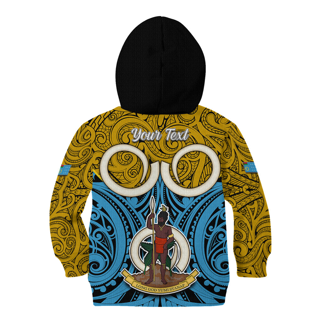 Personalised Vanuatu Sanma Province Kid Hoodie Pig Tusk Mix Maori Pattern and Namele Leaf LT03 - Polynesian Pride