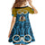 Personalised Vanuatu Sanma Province Kid Short Sleeve Dress Pig Tusk Mix Maori Pattern and Namele Leaf LT03 - Polynesian Pride