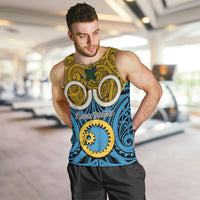 Personalised Vanuatu Sanma Province Men Tank Top Pig Tusk Mix Maori Pattern and Namele Leaf LT03 - Polynesian Pride