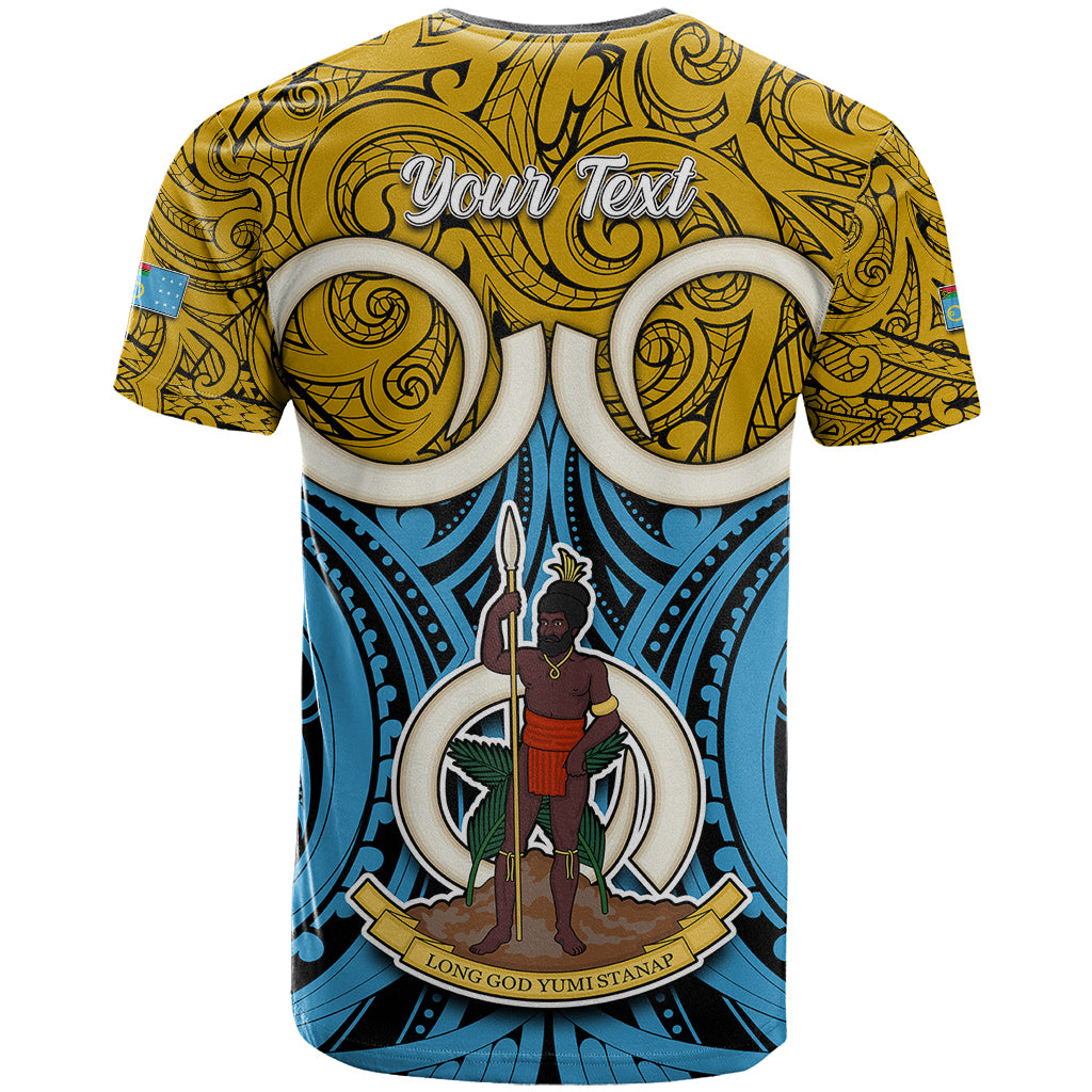 Personalised Vanuatu Sanma Province T Shirt Pig Tusk Mix Maori Pattern and Namele Leaf LT03 - Polynesian Pride