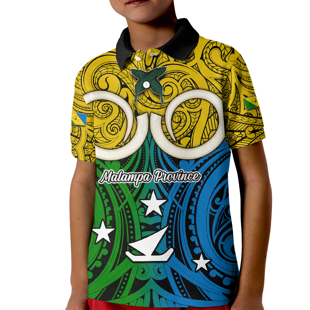 Personalised Vanuatu Malampa Province Kid Polo Shirt Pig Tusk Mix Maori Pattern and Namele Leaf LT03 Kid Yellow - Polynesian Pride