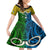 Personalised Vanuatu Malampa Province Kid Short Sleeve Dress Pig Tusk Mix Maori Pattern and Namele Leaf LT03 KID Yellow - Polynesian Pride