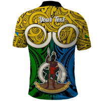 Personalised Vanuatu Malampa Province Polo Shirt Pig Tusk Mix Maori Pattern and Namele Leaf LT03 - Polynesian Pride