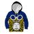 Vanuatu Torba Province Kid Hoodie Pig Tusk Mix Maori Pattern and Namele Leaf LT03 Hoodie Blue - Polynesian Pride